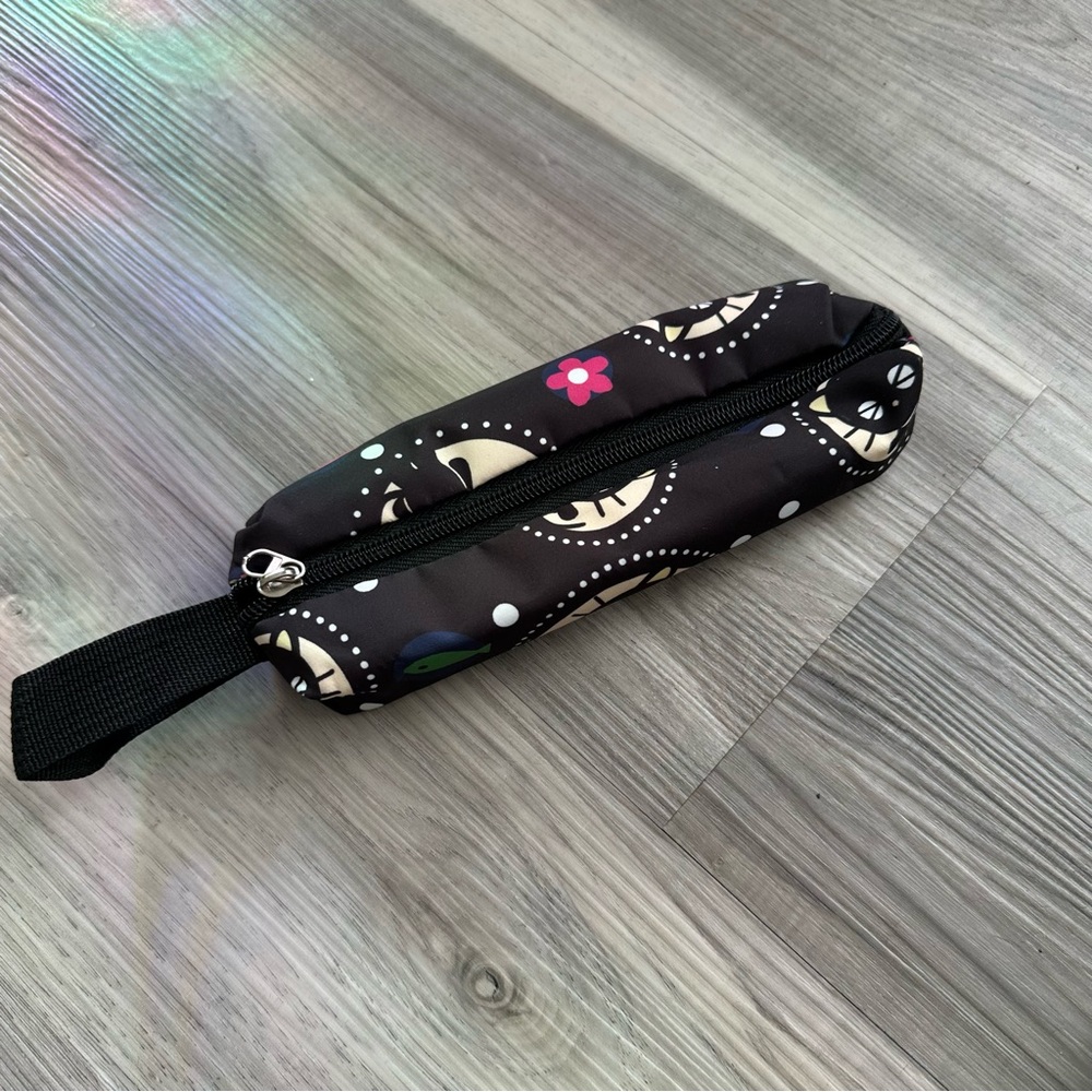 3 for $20 ✨ Chococat Sanrio Black Patterned Zipper Pouch with Wrist Loop